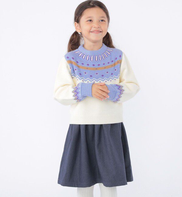 SHIPS KIDS「SHIPS KIDS:100～130cm / ＜手洗い可能＞ ノルディック レイヤード ワンピース」|ワンピース|