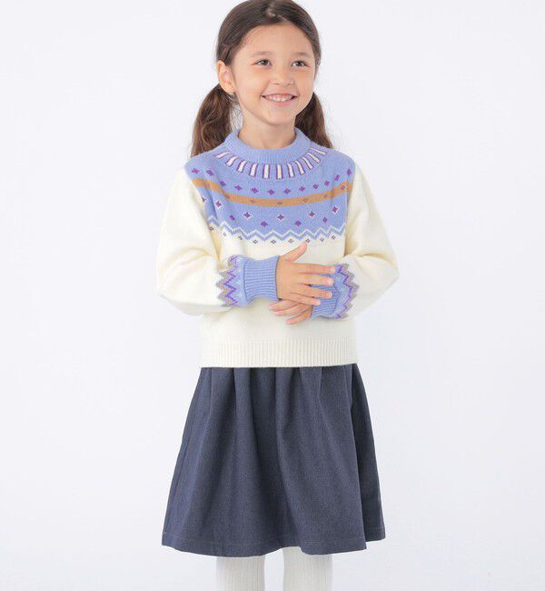 SHIPS KIDS「SHIPS KIDS:100～130cm / ＜手洗い可能＞ ノルディック レイヤード ワンピース」|ワンピース|
