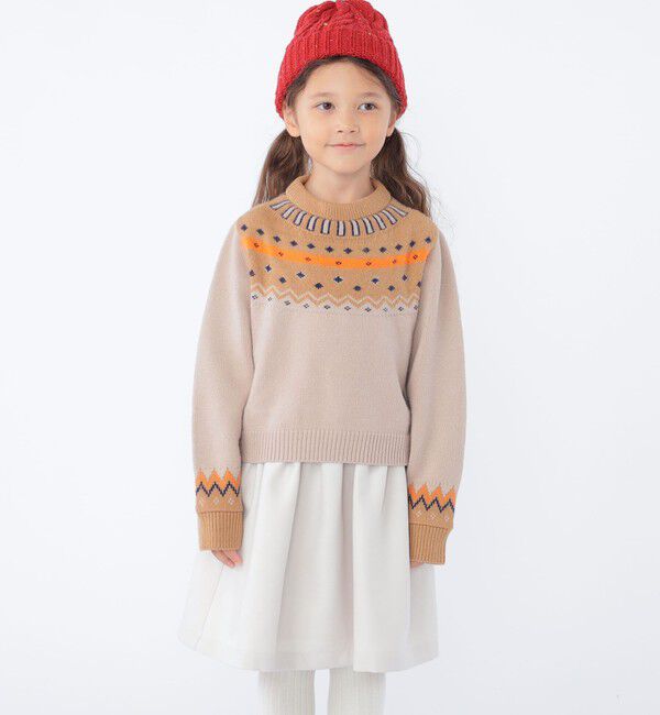 SHIPS KIDS「SHIPS KIDS:100～130cm / ＜手洗い可能＞ ノルディック レイヤード ワンピース」|ワンピース|