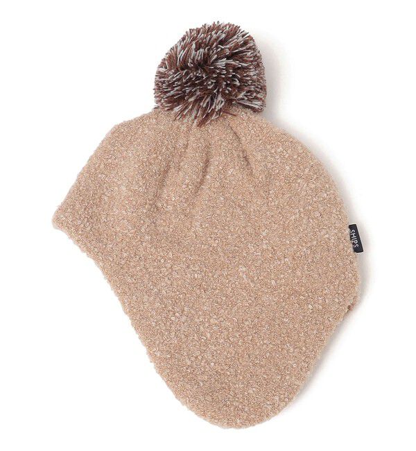 SHIPS KIDS「SHIPS KIDS:ベビー ふわもこ 無地 ニットキャップ」|ニット帽|ベージュ