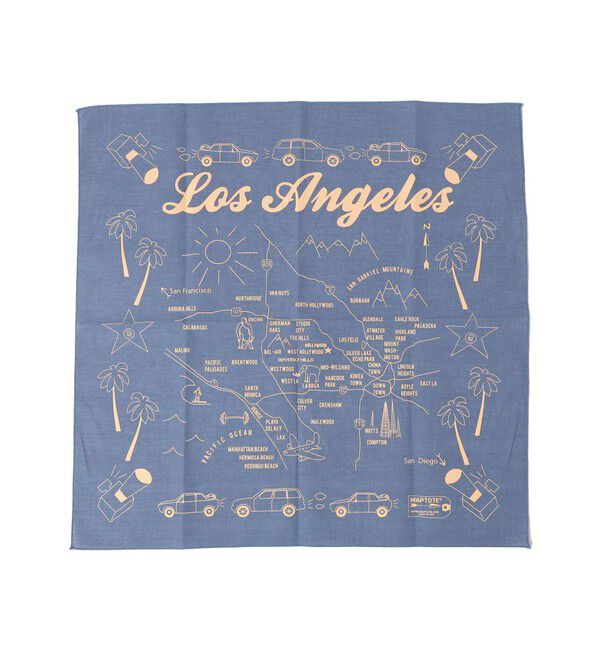 SHIPS for women「MAP TOTE:バンダナ シャンブレー」|バンダナ・スカーフ|ライトブルー
