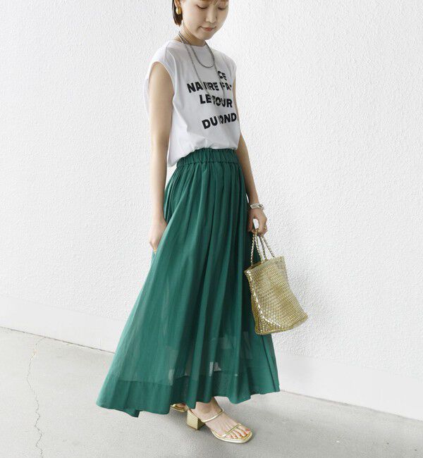 SHIPS for women「〈手洗い可能〉ウエスト ゴム ギャザー スカート 2」|スカート|