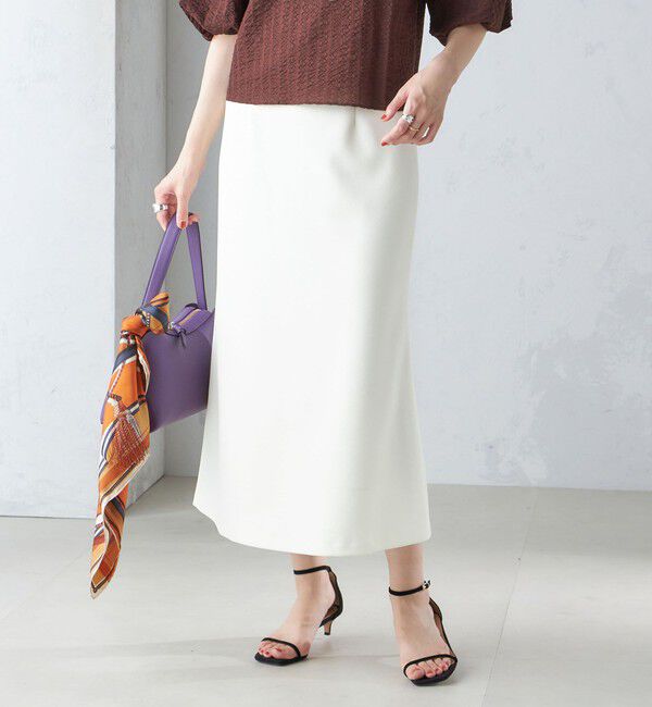 SHIPS for women「〈手洗い可能〉ニット ジョーゼット バック マーメイド スカート」|スカート|