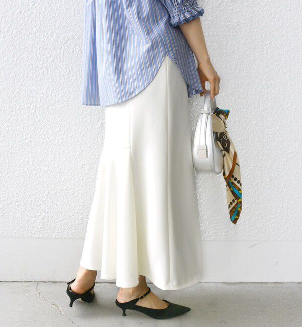 SHIPS for women「〈手洗い可能〉ニット ジョーゼット バック マーメイド スカート」|スカート|