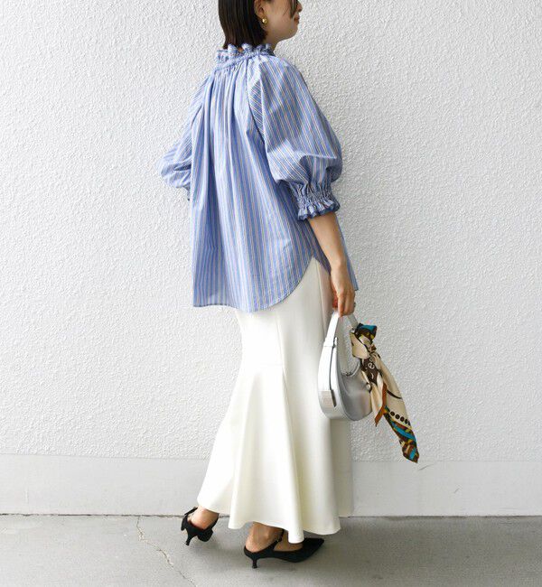 SHIPS for women「〈手洗い可能〉ニット ジョーゼット バック マーメイド スカート」|スカート|