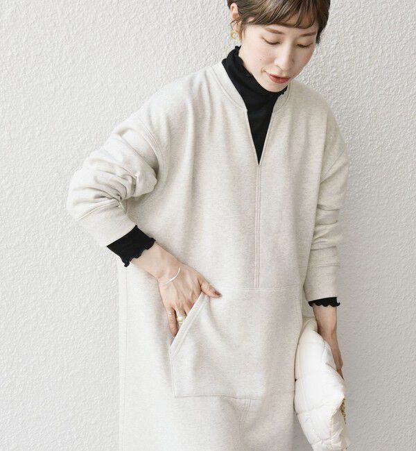 SHIPS any「【WEB限定】SHIPS any: USA コットン 裏起毛 ポケット スウェット ワンピース」|ワンピース|