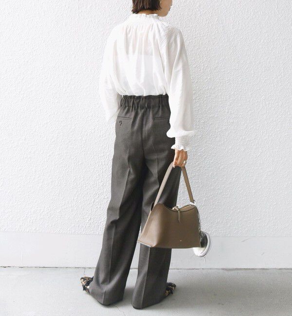 SHIPS for women「〈洗濯機可能〉シャーリング ネック 長袖 ブラウス」|シャツ・ブラウス|