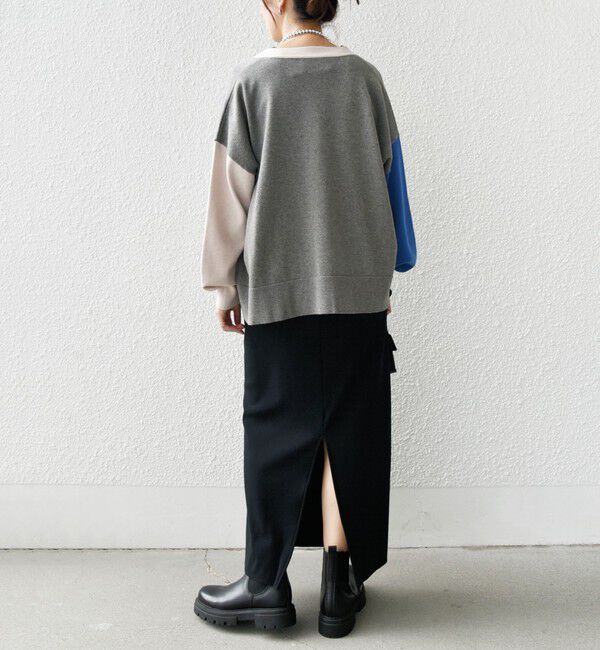 SHIPS for women「【WEB限定】〈手洗い可能〉配色 ポケット カーディガン」|カーディガン|