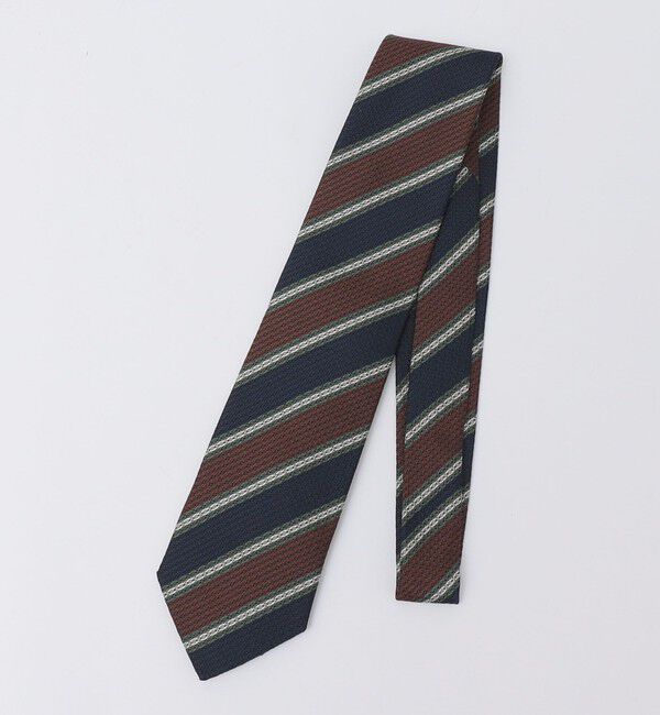 SHIPS「Stefanobigi: シルク ジャカード レジメンタル ストライプ ネクタイ」|ネクタイ・蝶ネクタイ|コバルトブルー