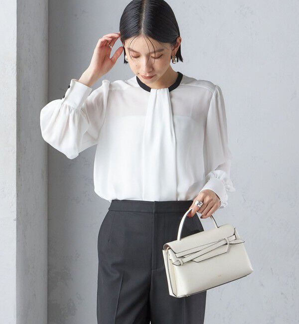 SHIPS for women「troisiemeCHACO:〈洗濯機可能〉ロング タイ ブラウス（セレモニー対応可）」|シャツ・ブラウス|