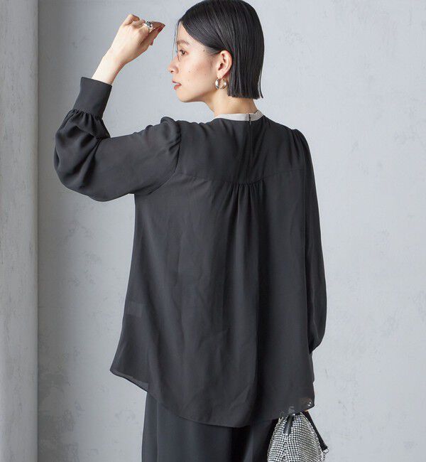 SHIPS for women「troisiemeCHACO:〈洗濯機可能〉ロング タイ ブラウス（セレモニー対応可）」|シャツ・ブラウス|