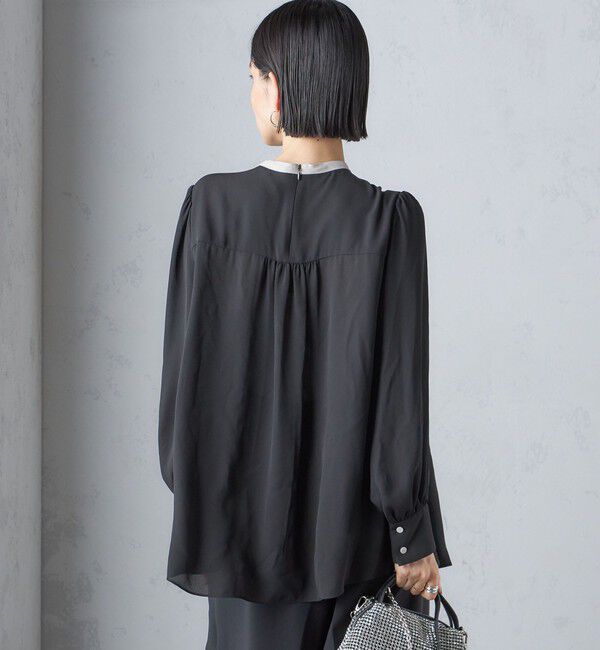 SHIPS for women「troisiemeCHACO:〈洗濯機可能〉ロング タイ ブラウス（セレモニー対応可）」|シャツ・ブラウス|