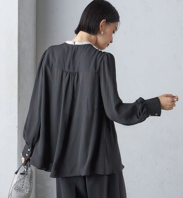 SHIPS for women「troisiemeCHACO:〈洗濯機可能〉ロング タイ ブラウス（セレモニー対応可）」|シャツ・ブラウス|