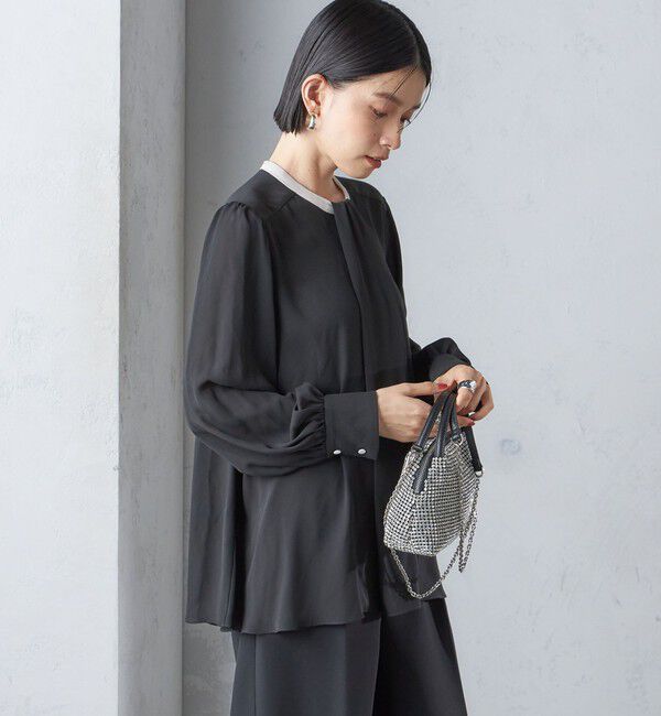 SHIPS for women「troisiemeCHACO:〈洗濯機可能〉ロング タイ ブラウス（セレモニー対応可）」|シャツ・ブラウス|