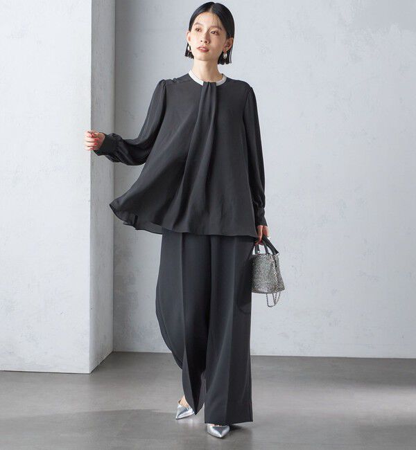 SHIPS for women「troisiemeCHACO:〈洗濯機可能〉ロング タイ ブラウス（セレモニー対応可）」|シャツ・ブラウス|