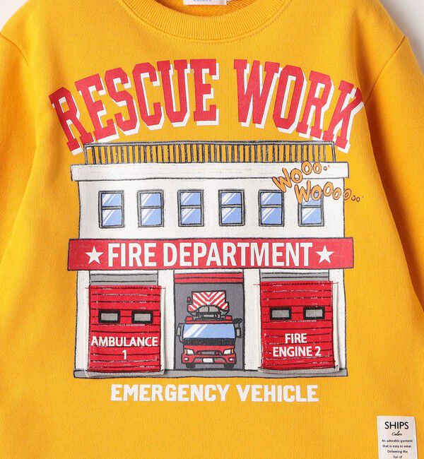 SHIPS Colors 「SHIPS Colors: 80～130cm / エマージェンシー ビハイクル(消防車) スウェット」|スウェット・ジャージ|