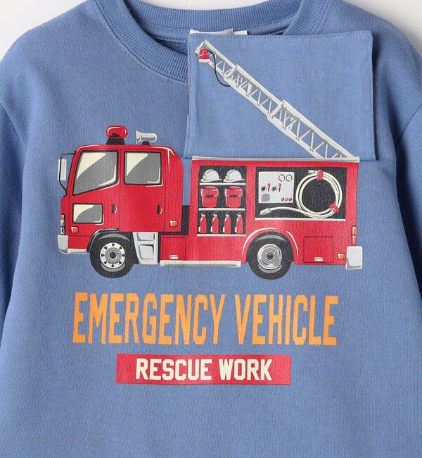 SHIPS Colors 「SHIPS Colors: 80～130cm / エマージェンシー ビハイクル(消防車) スウェット」|スウェット・ジャージ|