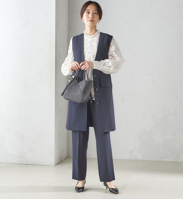 SHIPS for women「〈手洗い可能〉トリアセテート混 ロング ジレ（セットアップ対応可）」|ベスト・ジレ|