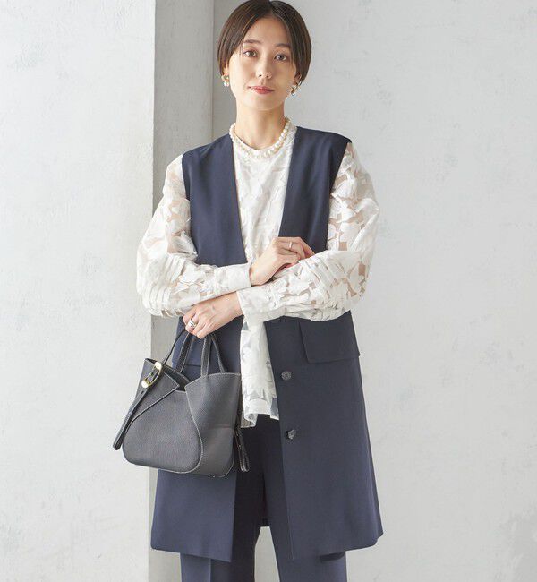 SHIPS for women「〈手洗い可能〉トリアセテート混 ロング ジレ（セットアップ対応可）」|ベスト・ジレ|