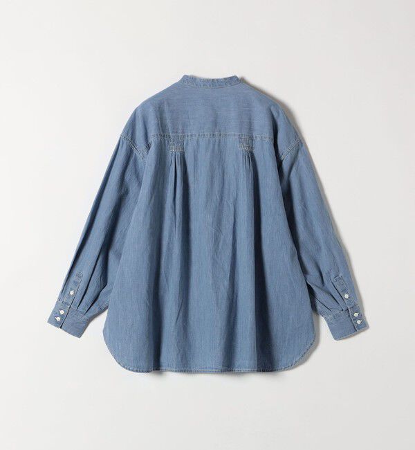 SHIPS any「SHIPS any:〈洗濯機可能〉デニム シーム バンドカラー シャツ ブラウス」|シャツ・ブラウス|