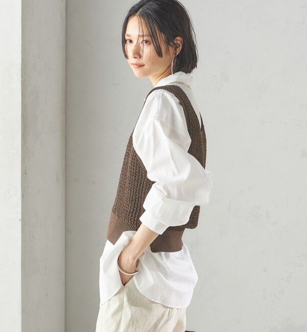 SHIPS for women「〈手洗い可能〉ペーパー ポリエステル ノースリーブ プルオーバー」|ベスト・ジレ|