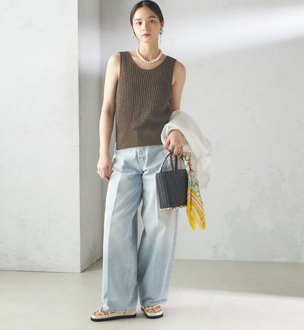 SHIPS for women「〈手洗い可能〉ペーパー ポリエステル ノースリーブ プルオーバー」|ベスト・ジレ|