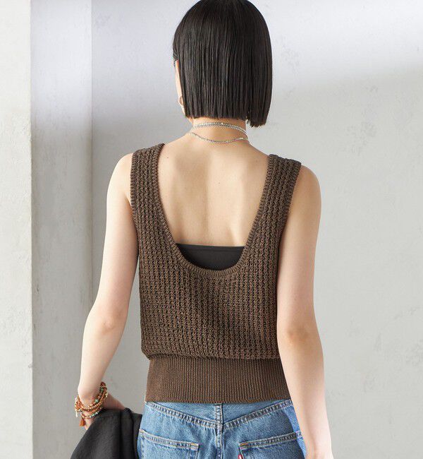 SHIPS for women「〈手洗い可能〉ペーパー ポリエステル ノースリーブ プルオーバー」|ベスト・ジレ|