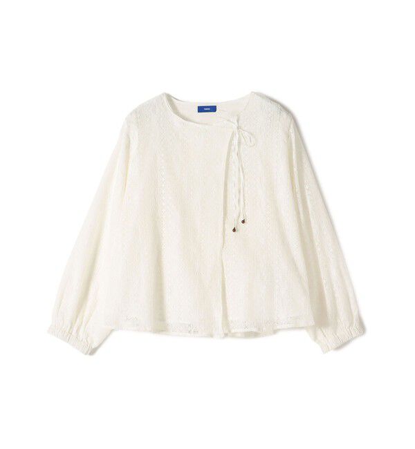 SHIPS for women「Fanaka:〈手洗い可能〉ストライプ レース 羽織」|シャツ・ブラウス|オフホワイト