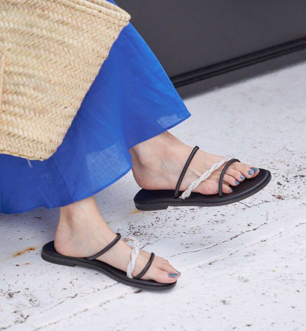 SHIPS for women「MOSAIC:ヒネリ ビジュー サンダル」|サンダル|