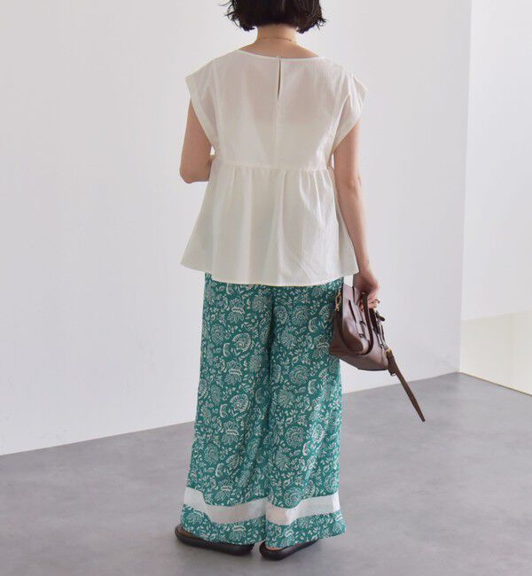 quaranciel「quaranciel:〈洗濯機可能〉フラワー プリント セミフレア パンツ」|その他|