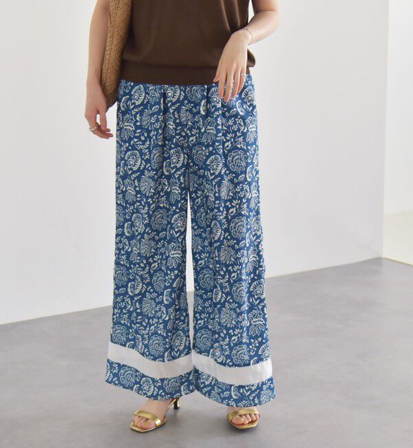 quaranciel「quaranciel:〈洗濯機可能〉フラワー プリント セミフレア パンツ」|その他|