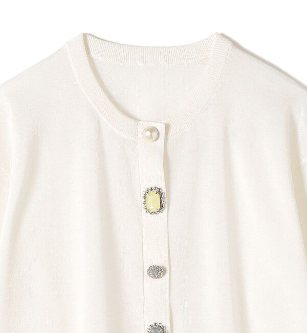 SHIPS for women「TORRAZZO DONNA:〈手洗い可能〉ビジュー シアー カーディガン」|カーディガン|