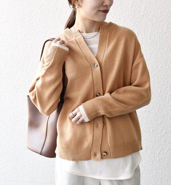 SHIPS any「SHIPS any:〈手洗い可能〉AQUA カシミヤ ミックス スキッパー カーディガン」|カーディガン|