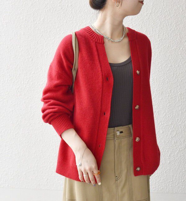 SHIPS any「SHIPS any:〈手洗い可能〉AQUA カシミヤ ミックス スキッパー カーディガン」|カーディガン|