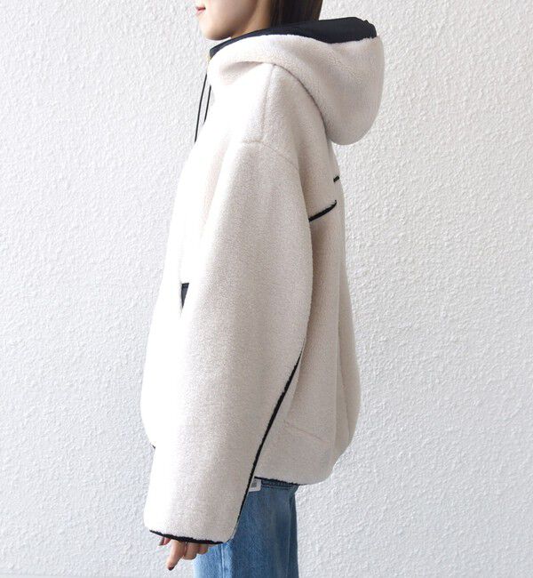 SHIPS for women「【WEB限定】ボア 配色 フード ブルゾン」|ブルゾン・スタジャン|