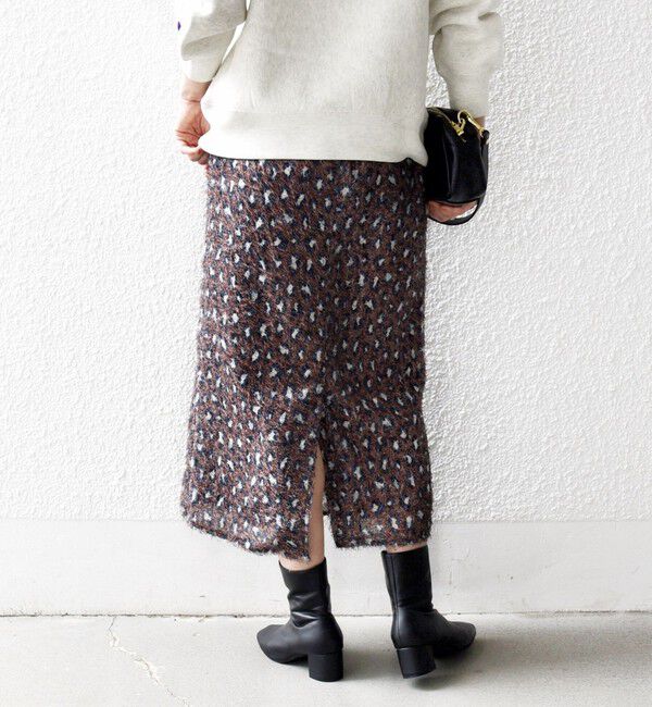 SHIPS any「SHIPS any:〈手洗い可能〉レオパード ジャカード Iライン イージー スカート」|タイト|