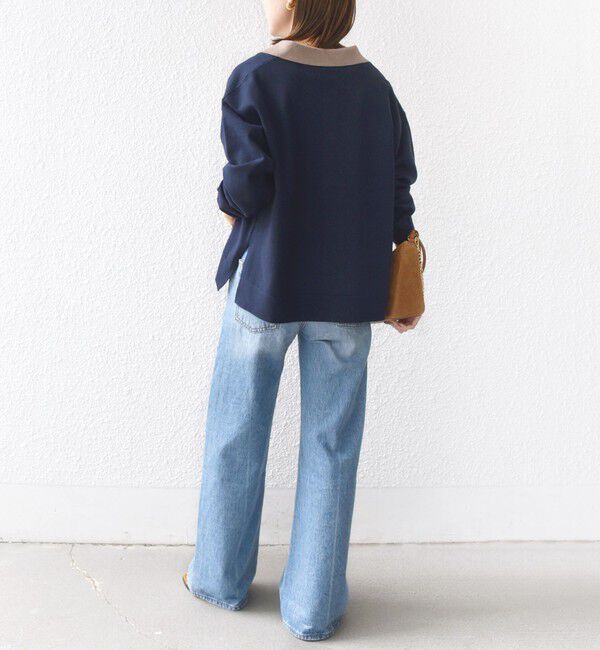 SHIPS for women「【WEB限定】〈手洗い可能〉サイド スリット ゴールド 釦 ポロ ニット」|ニット・セーター|