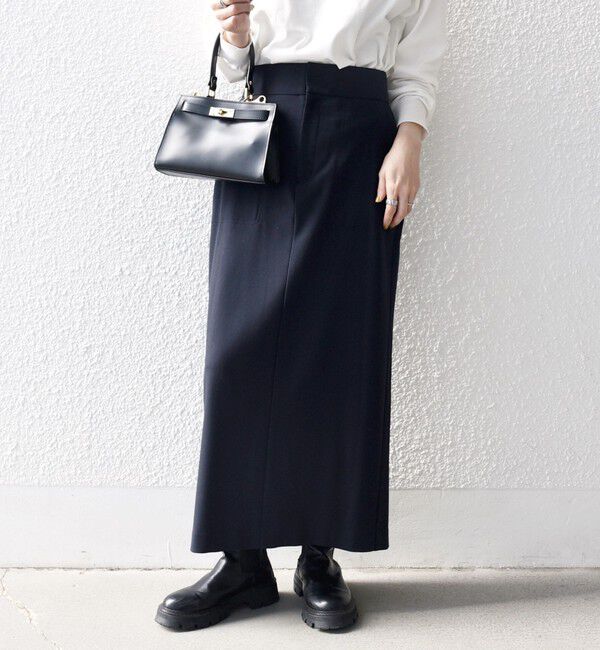 SHIPS any「SHIPS any:〈洗濯機可能〉ウォーム ストレッチ Iライン ベイカー スカート」|スカート|ネイビー