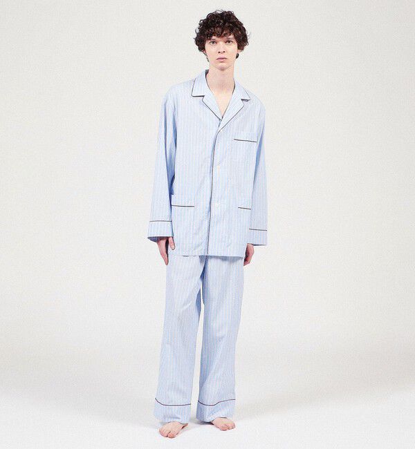 TOMORROWLAND HOME「コットンブロードストライプ パジャマ（メンズ）」|ルームウェア|