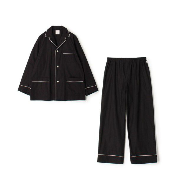 TOMORROWLAND HOME「コットンブロード パジャマ（メンズ）」|ルームウェア|19 ブラック