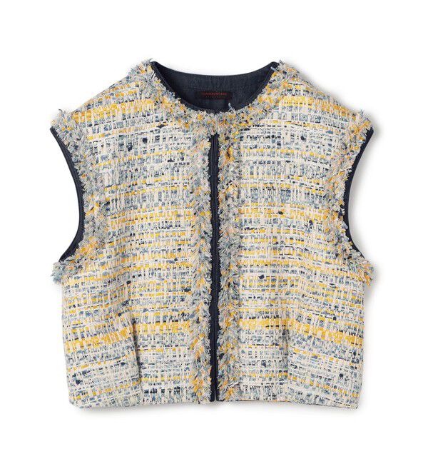 TOMORROWLAND collection「ジョーヌラインファンシー クルーネックジレ」|ベスト・ジレ|24 イエロー系