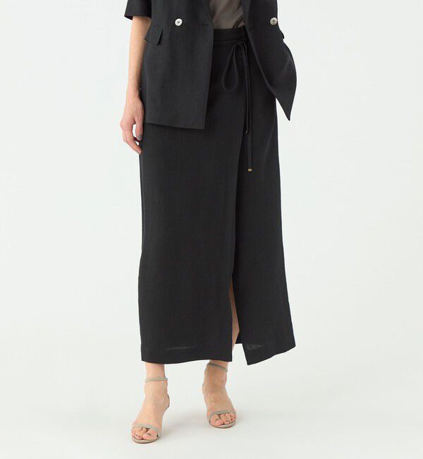 TOMORROWLAND collection「レーヨンリネンオックス サイドスリットスカート」|タイト|