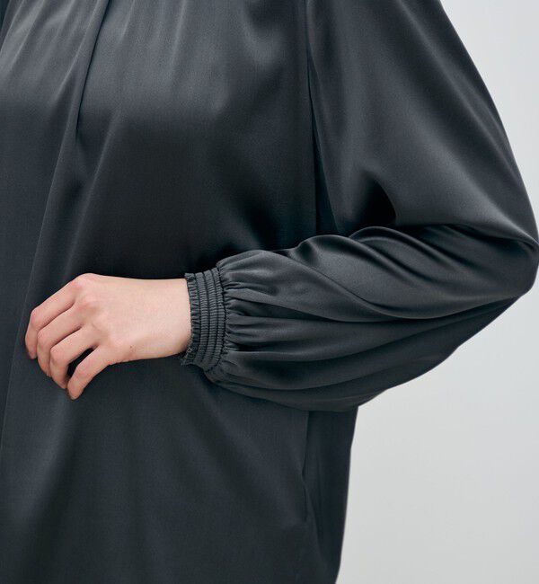 TOMORROWLAND collection「ウォッシャブルシルク シャーリングカラーブラウス」|シャツ・ブラウス|