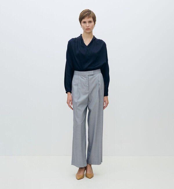 TOMORROWLAND collection「ウォッシャブルサテン ドレープブラウス」|シャツ・ブラウス|