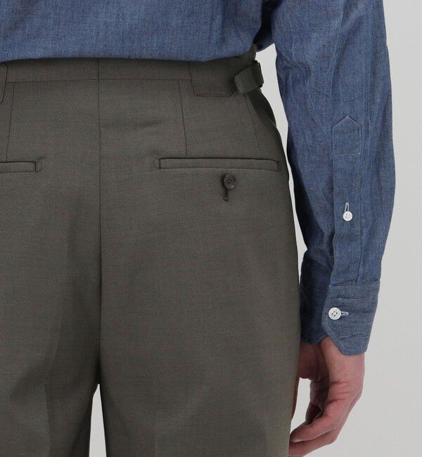 TOMORROWLAND MENS「ウールモヘヤ 2プリーツサイドアジャスタースラックス Ｖ.B.CANONICO」|スラックス|