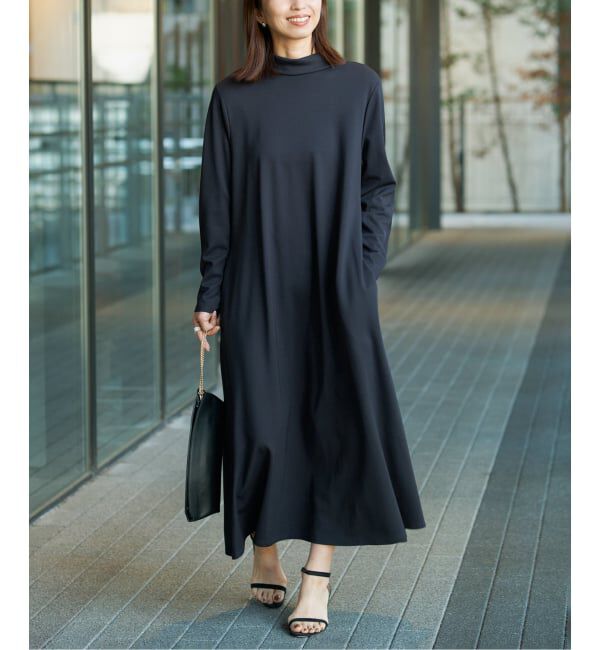 VERMEIL par iena「《追加》2WAYロールカラーワンピース」|ワンピース|ネイビー