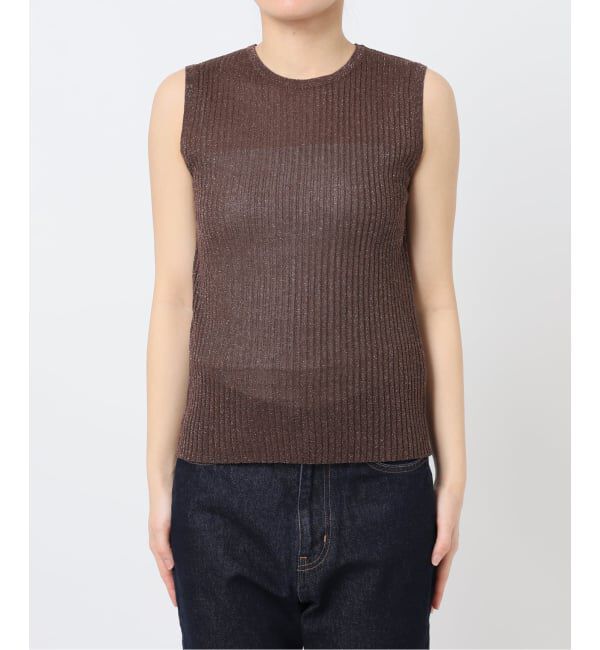 SLOBE IENA「ラメリブノースリーブプルオーバー」|ニット・セーター|