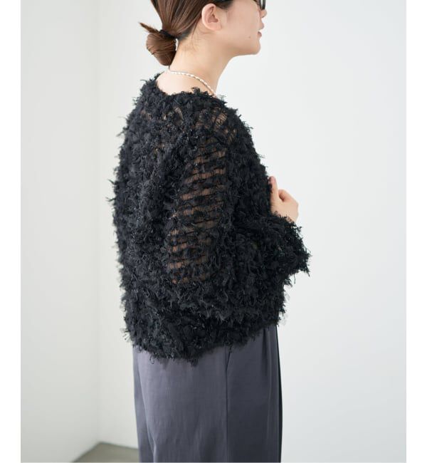 IENA「《追加》チュールテープ カーディガン」|カーディガン|