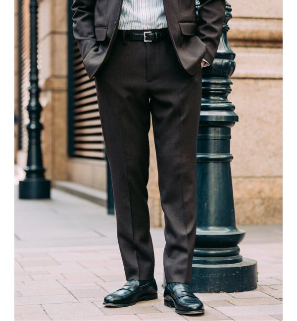 EDIFICE「ラフ ツイルスラックス【セットアップ着用可】」|スラックス|ブラウン