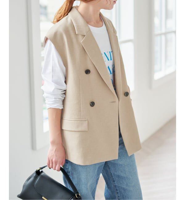 Spick and Span「《手洗い可》エアリーブレンドダブルブレストジレ」|その他|